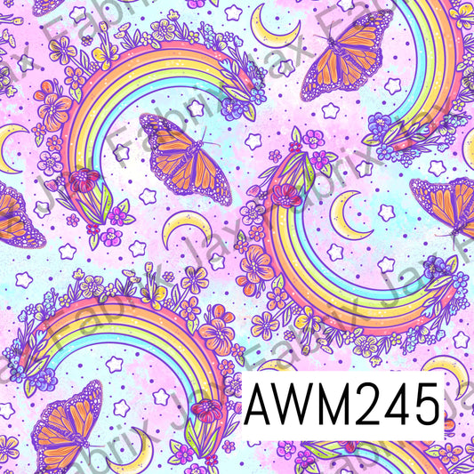 Rainbows and Butterflies Tie Dye AWM245