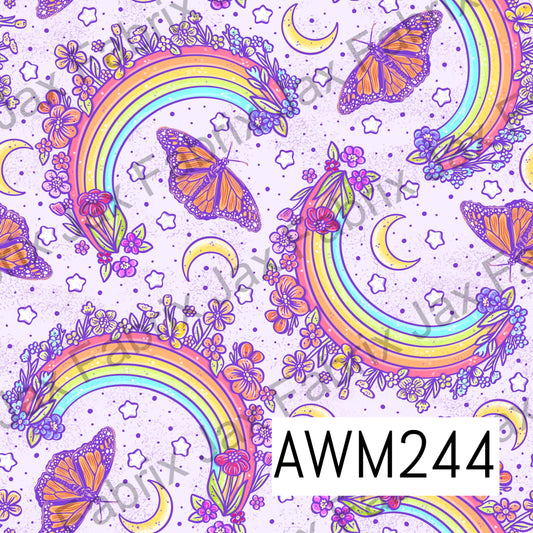 Rainbows and Butterflies Purple AWM244