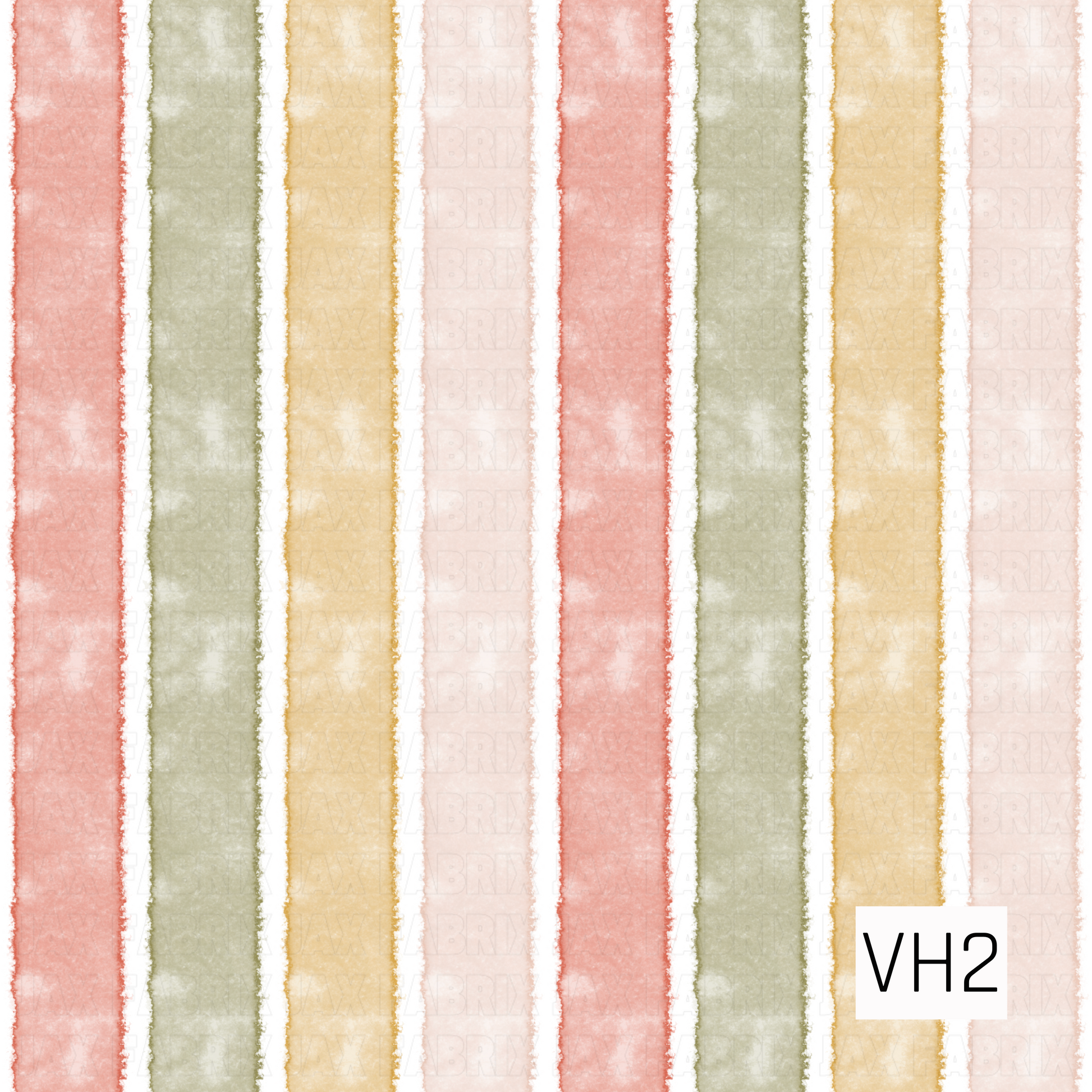Soft watercolor stripes in muted blush pink, sage green, buttery yellow, and pale peach, separated by crisp white lines. The hand-painted texture and gentle pastel palette create a classic, cozy design with a light and timeless feel.
