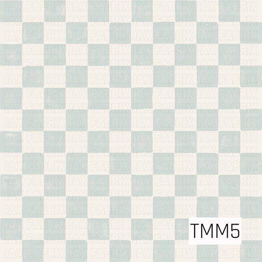 Watercolor light blue and white check