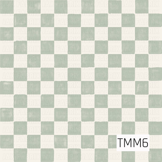 watercolor light sage and cream check pattern