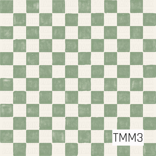 watercolor sage green and cream check pattern.
