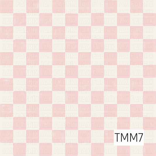 watercolor pink and cream check