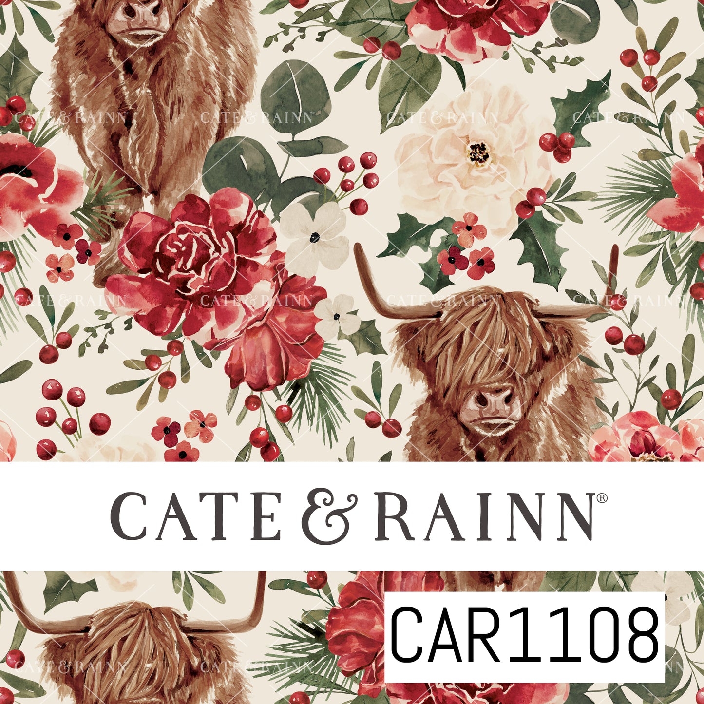 Briara and Pine Highland Cow Cream CAR1108