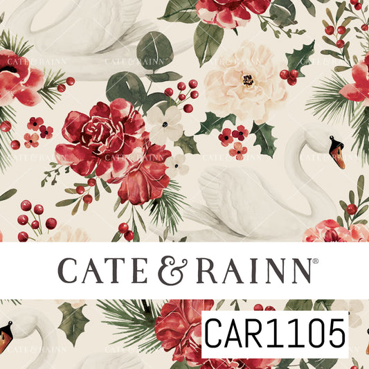 Briara and Pine Swan Floral Sage Cream CAR1105