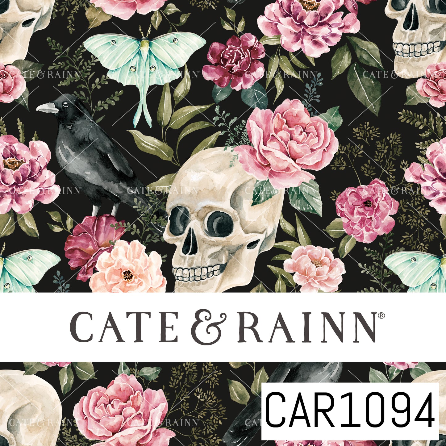 Moonlit Hollow Skull Floral CAR1094