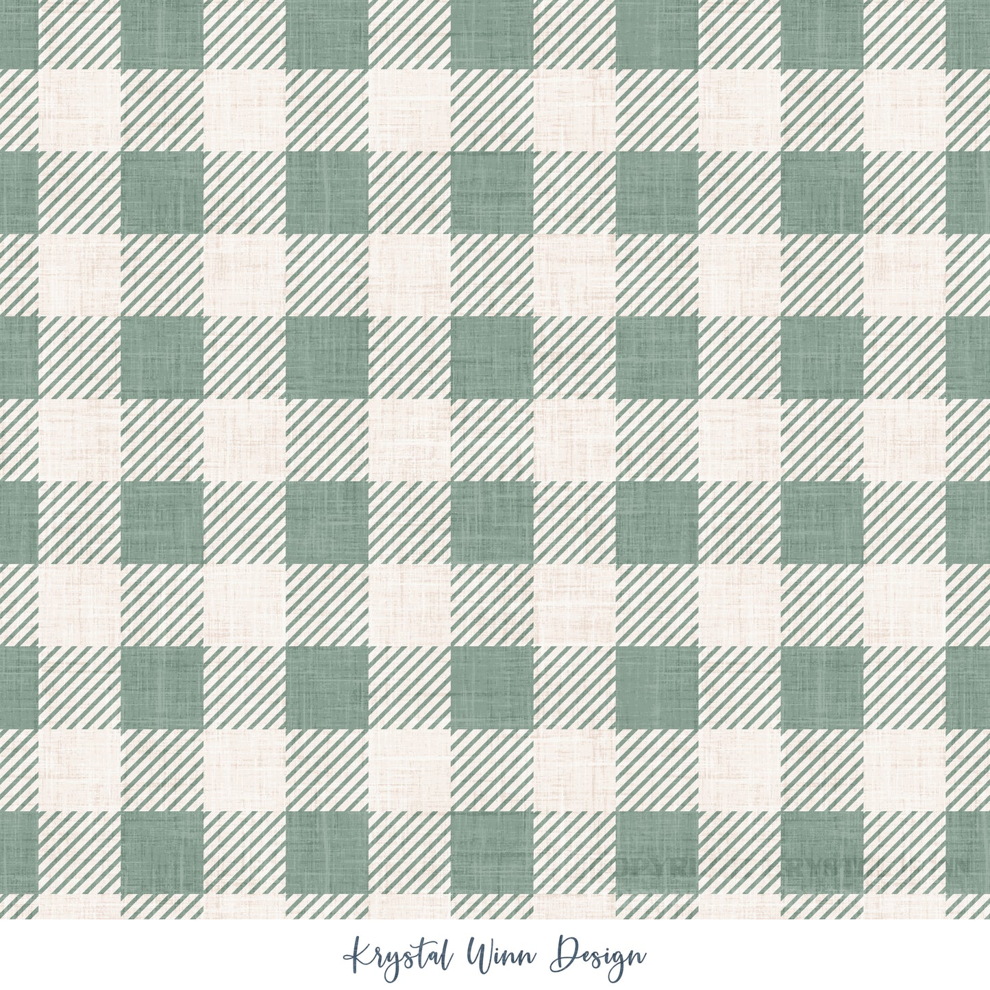 Winter Wonderland Buffalo Check Green KW1015