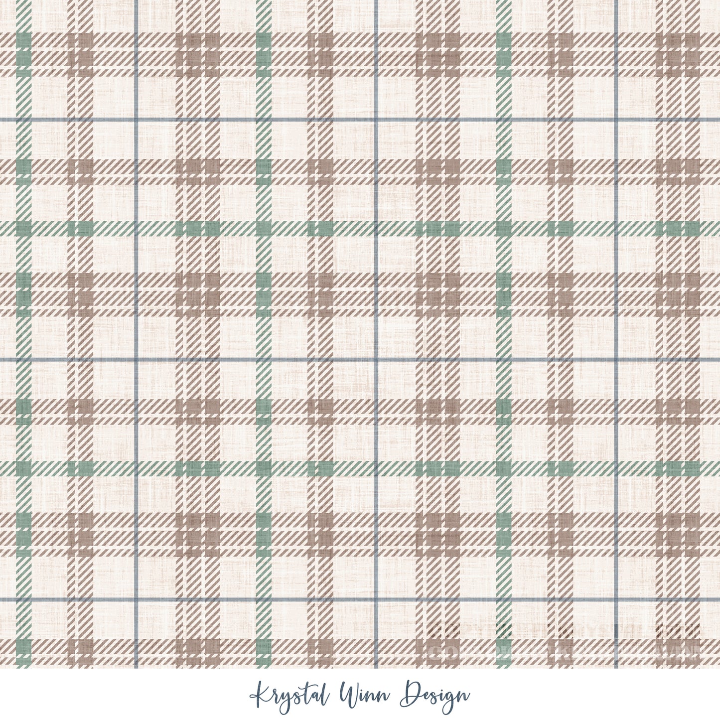 Winter Wonderland Plaid Brown and Green KW9875