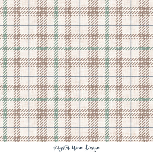 Winter Wonderland Plaid Brown and Green KW9875