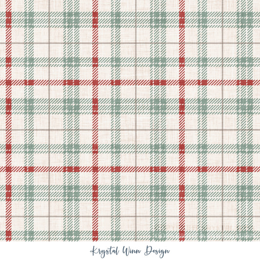 Winter Wonderland Plaid Green and Red KW9874