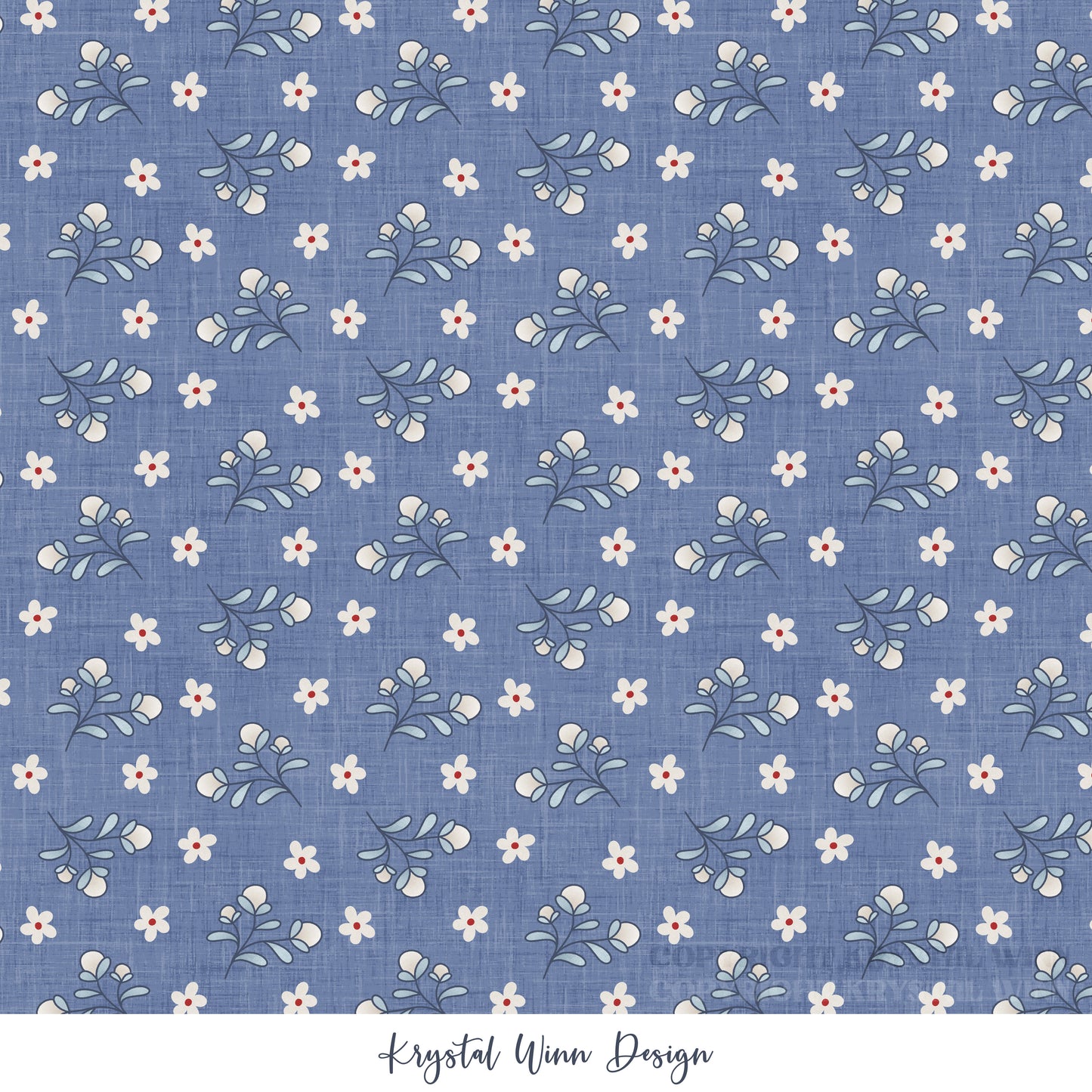 Yankee Doodle Part 2 Floral Blue KW1296