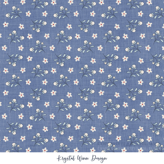 Yankee Doodle Part 2 Floral Blue KW1296