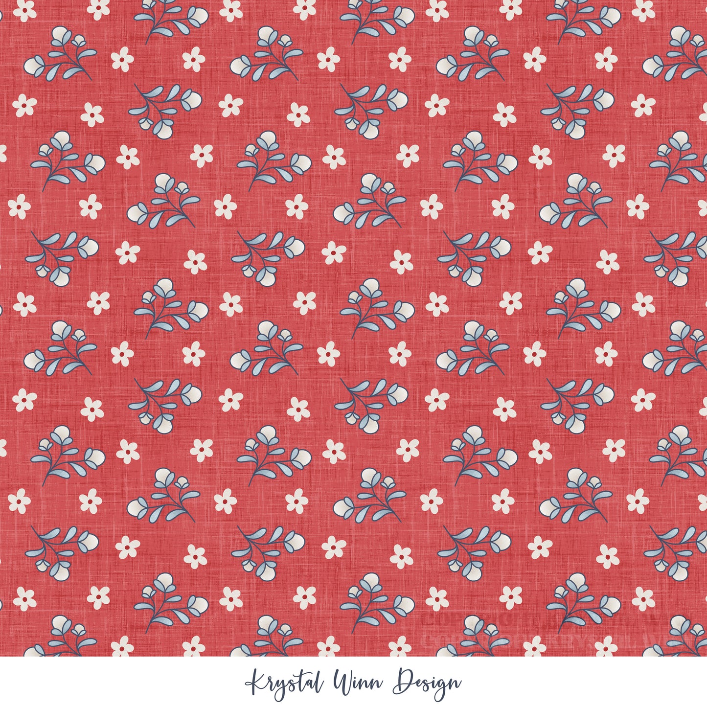 Yankee Doodle Part 2 Floral Red KW1295