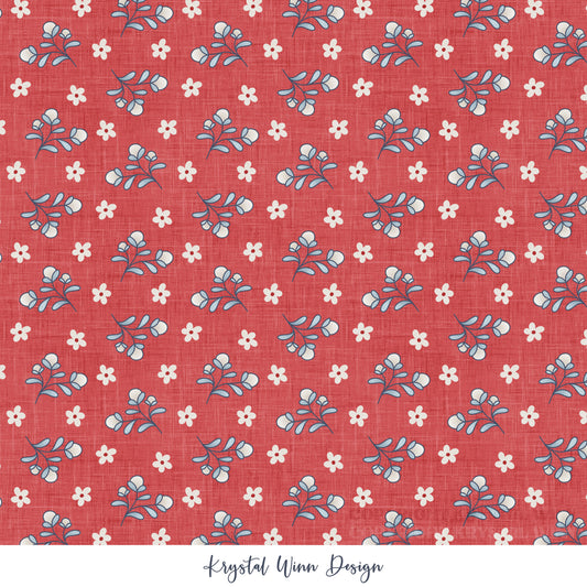 Yankee Doodle Part 2 Floral Red KW1295