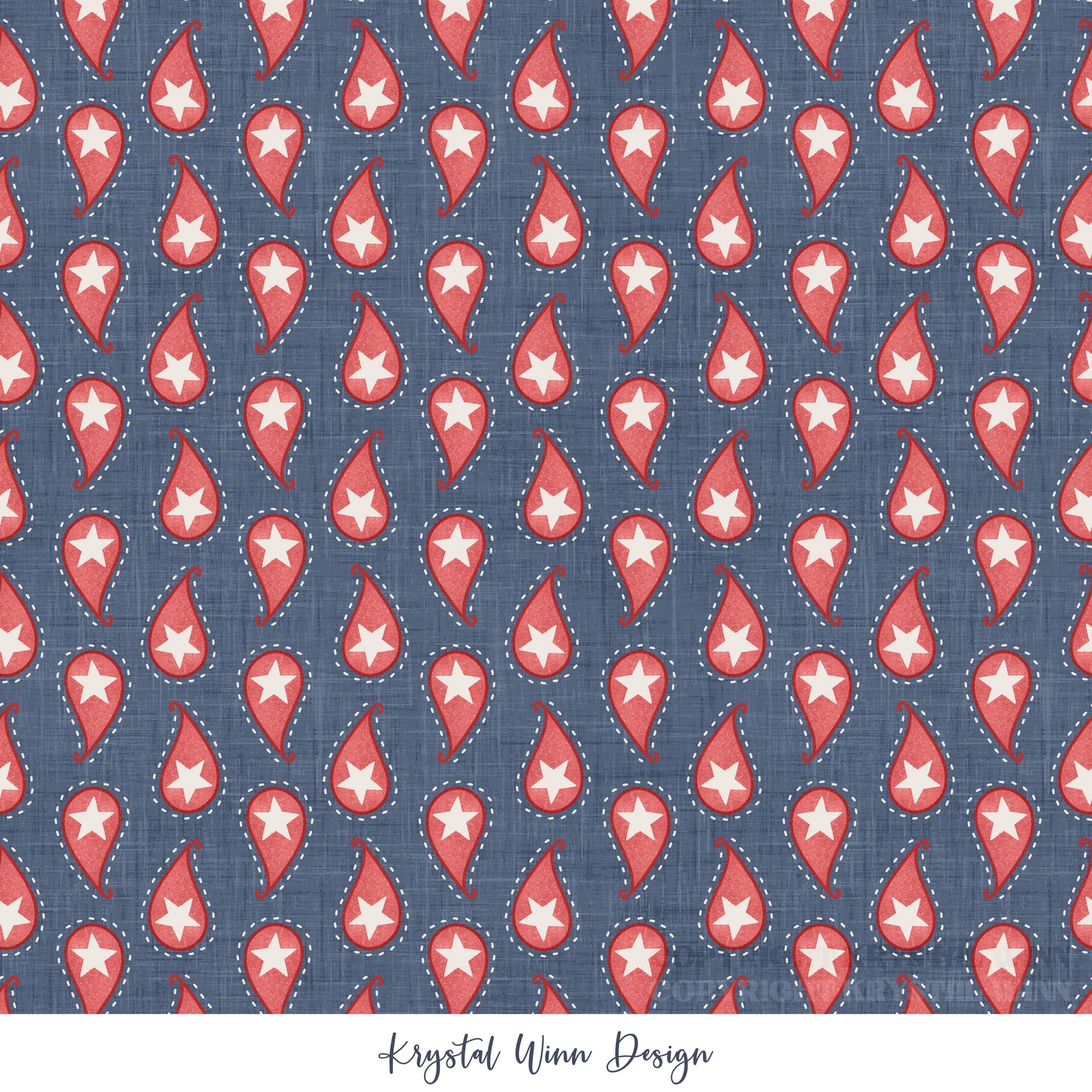 Yankee Doodle Part 2 Paisley Navy KW1290
