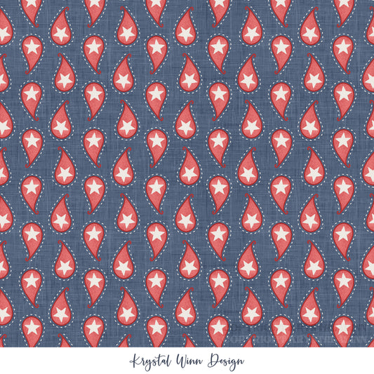 Yankee Doodle Part 2 Paisley Navy KW1290