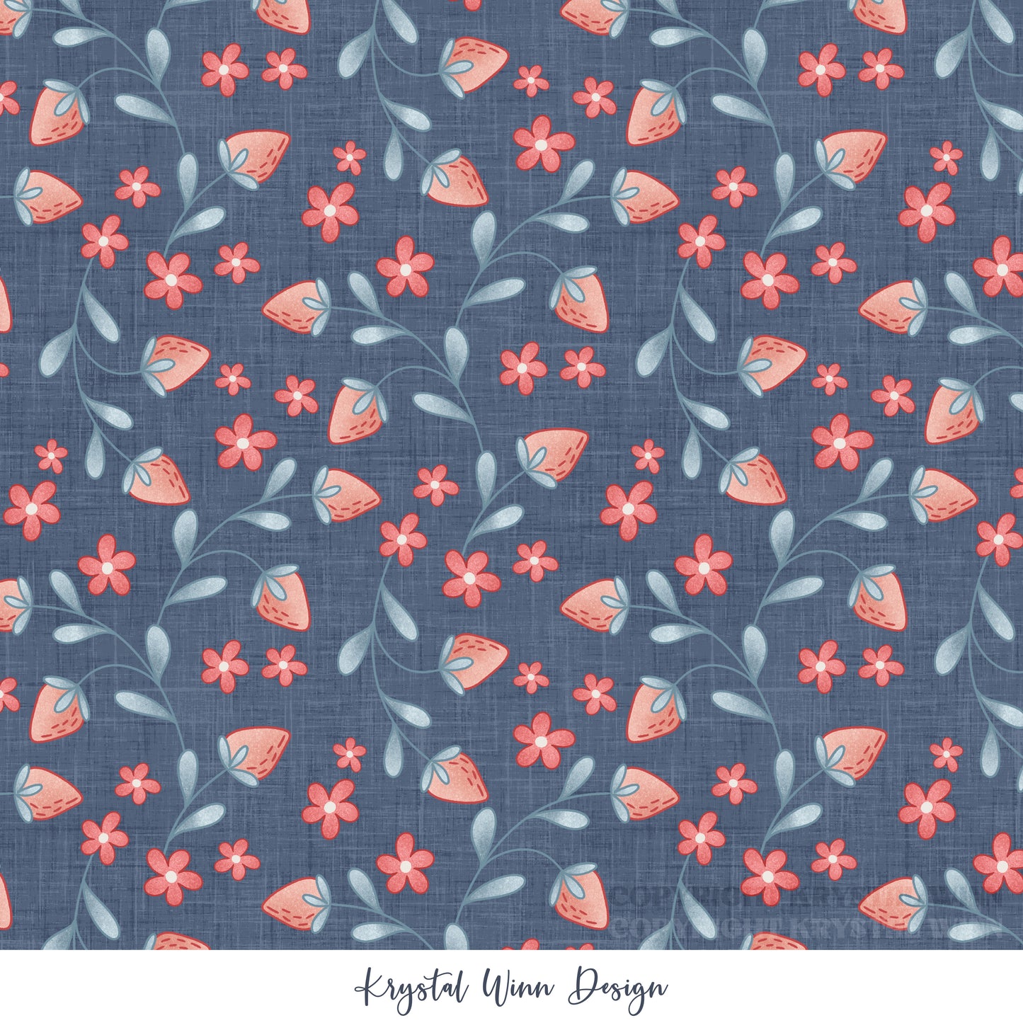 Yankee Doodle Part 2 Strawberries Navy KW1297