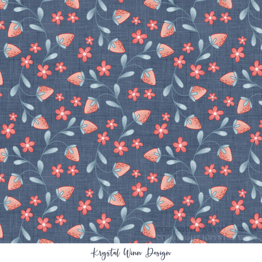 Yankee Doodle Part 2 Strawberries Navy KW1297