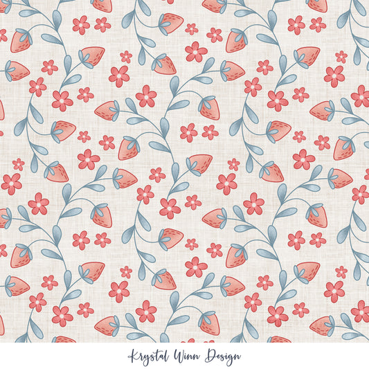 Yankee Doodle Part 2 Strawberries White KW1298