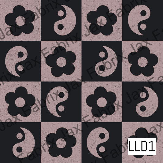 Yin Yang Floral Checkerboard LLD1