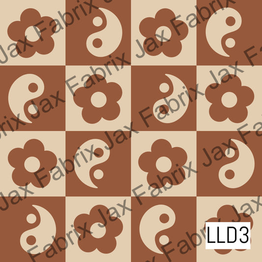 Yin Yang Floral Checkerboard LLD3