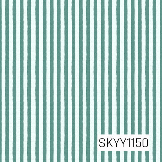 A simple hand-drawn stripe pattern featuring vertical muted teal lines on a soft icy blue background. The slightly textured, imperfect strokes give the design a cozy handmade feel while keeping it clean and versatile.
