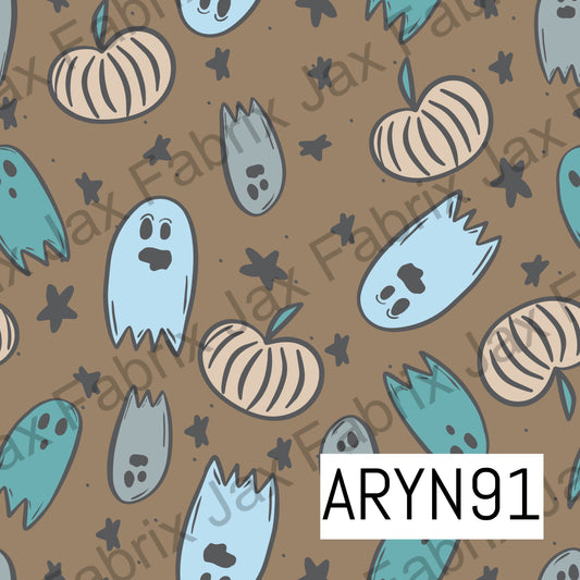 Brown Pumpkins and Ghosts ARYN91