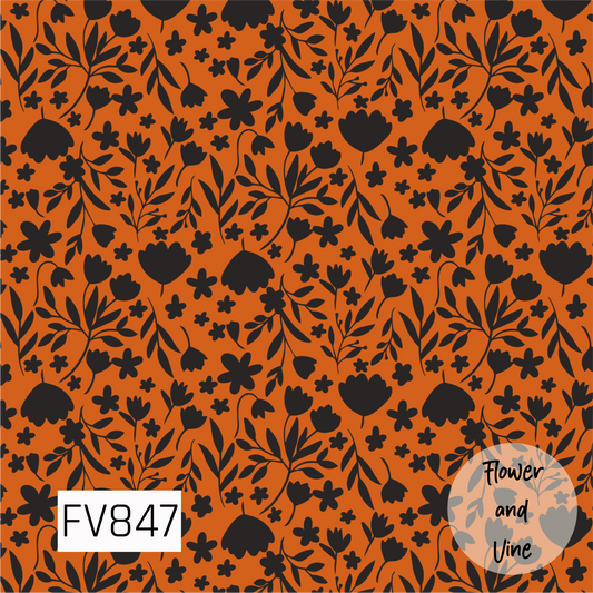 FV847 - Orange And Black Ditsy