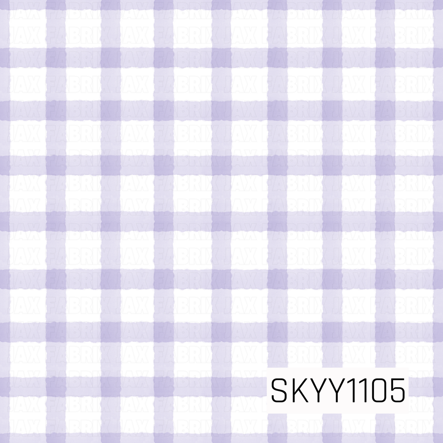 A classic watercolor gingham featuring soft lavender purple checks on a crisp white background. The hand-painted texture gives this timeless plaid a delicate, light, and whimsical look.

