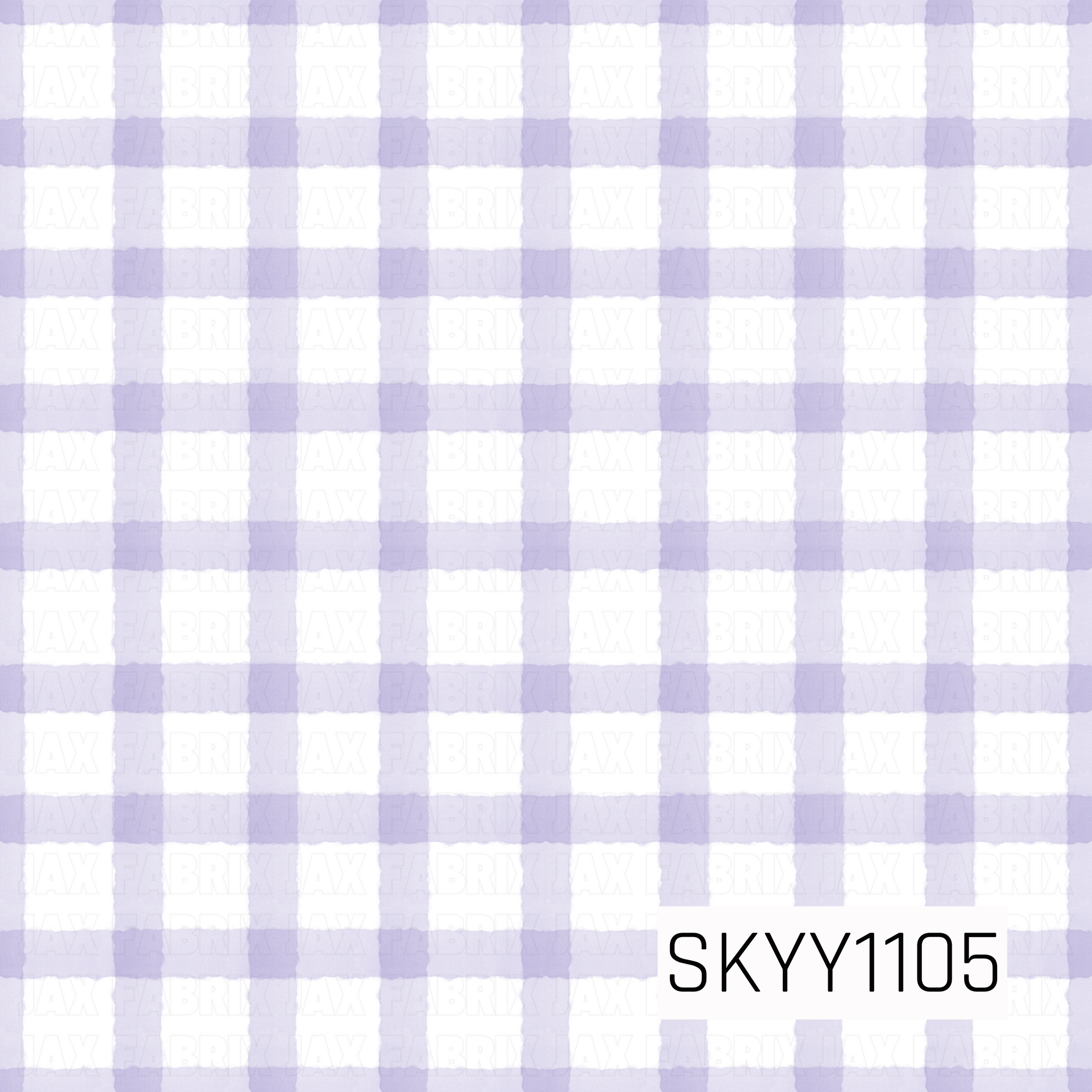 A classic watercolor gingham featuring soft lavender purple checks on a crisp white background. The hand-painted texture gives this timeless plaid a delicate, light, and whimsical look.
