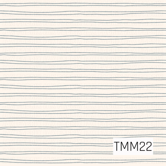 A simple coordinate featuring soft harbor blue and cream. Thin hand-drawn horizontal stripes stretch across the design, creating a relaxed, organic feel. The slightly uneven lines add subtle texture and movement while maintaining a clean, timeless look.
