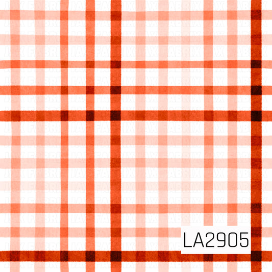 A warm watercolor plaid featuring rich pumpkin orange, soft peach, and creamy white tones layered in a classic hand-painted check pattern. The timeless design adds cozy fall charm and pairs beautifully with pumpkins, florals, coffee-themed prints, and other autumn coordinates.
