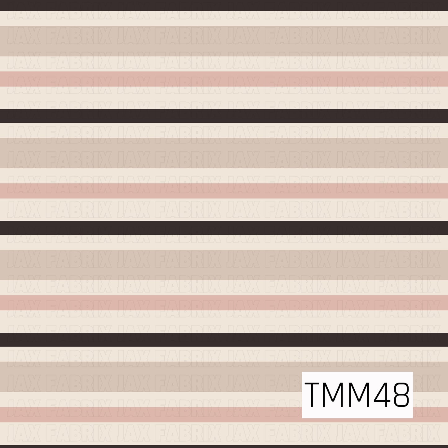 Horizontal stripes in soft dusty blush, cream, beige, and deep charcoal create a simple coordinating pattern with muted neutral tones and a cozy, timeless aesthetic.
