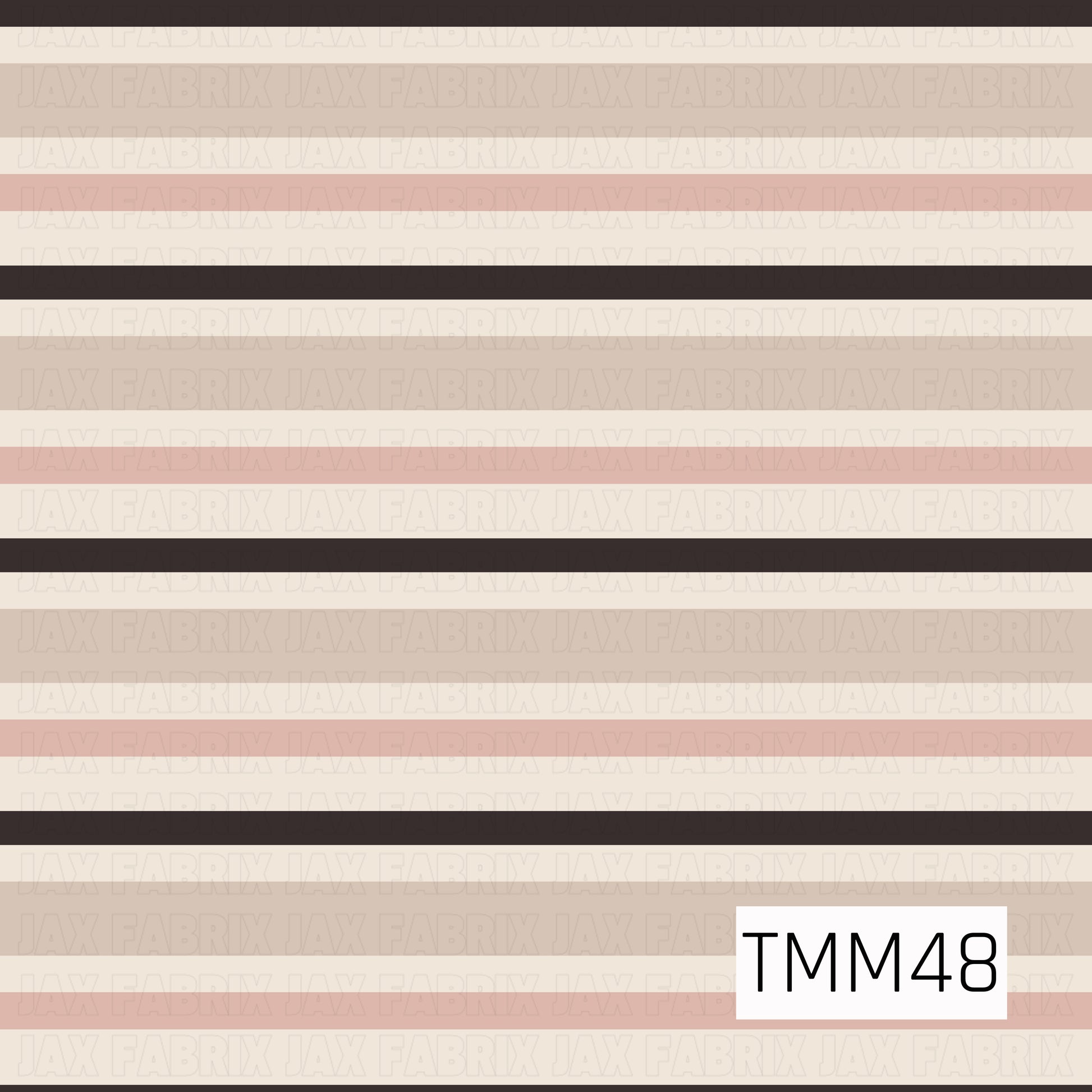 Horizontal stripes in soft dusty blush, cream, beige, and deep charcoal create a simple coordinating pattern with muted neutral tones and a cozy, timeless aesthetic.

