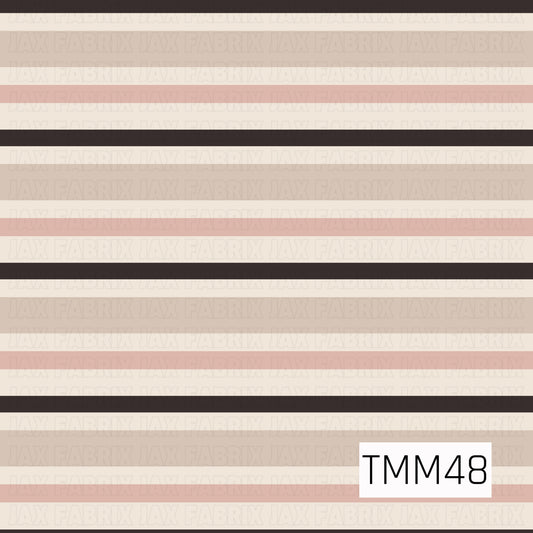 Horizontal stripes in soft dusty blush, cream, beige, and deep charcoal create a simple coordinating pattern with muted neutral tones and a cozy, timeless aesthetic.
