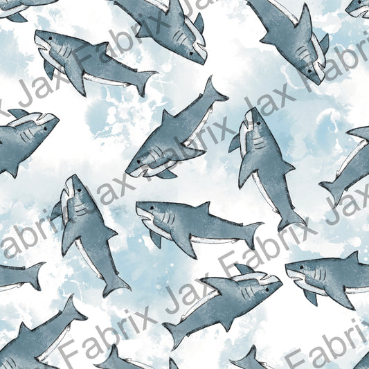 Watercolor Sharks BF234