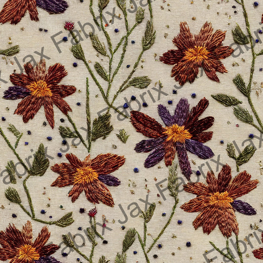 Whimsical Floral Embroidery  OG5