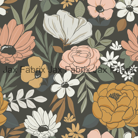 Boho Pink Floral Dark CR76