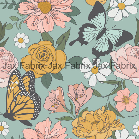 Claire Bright Butterfly floral CR34