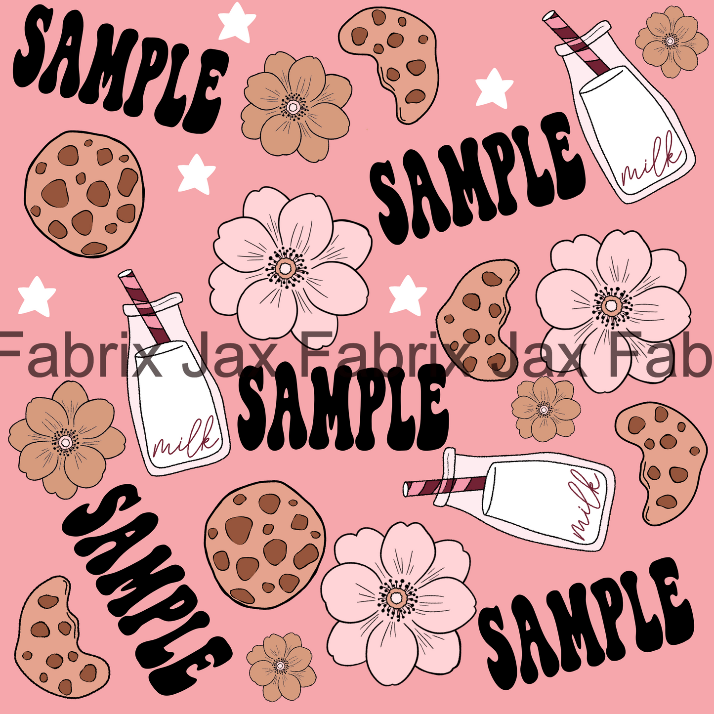 Milk and Cookies Pink Name File NF6