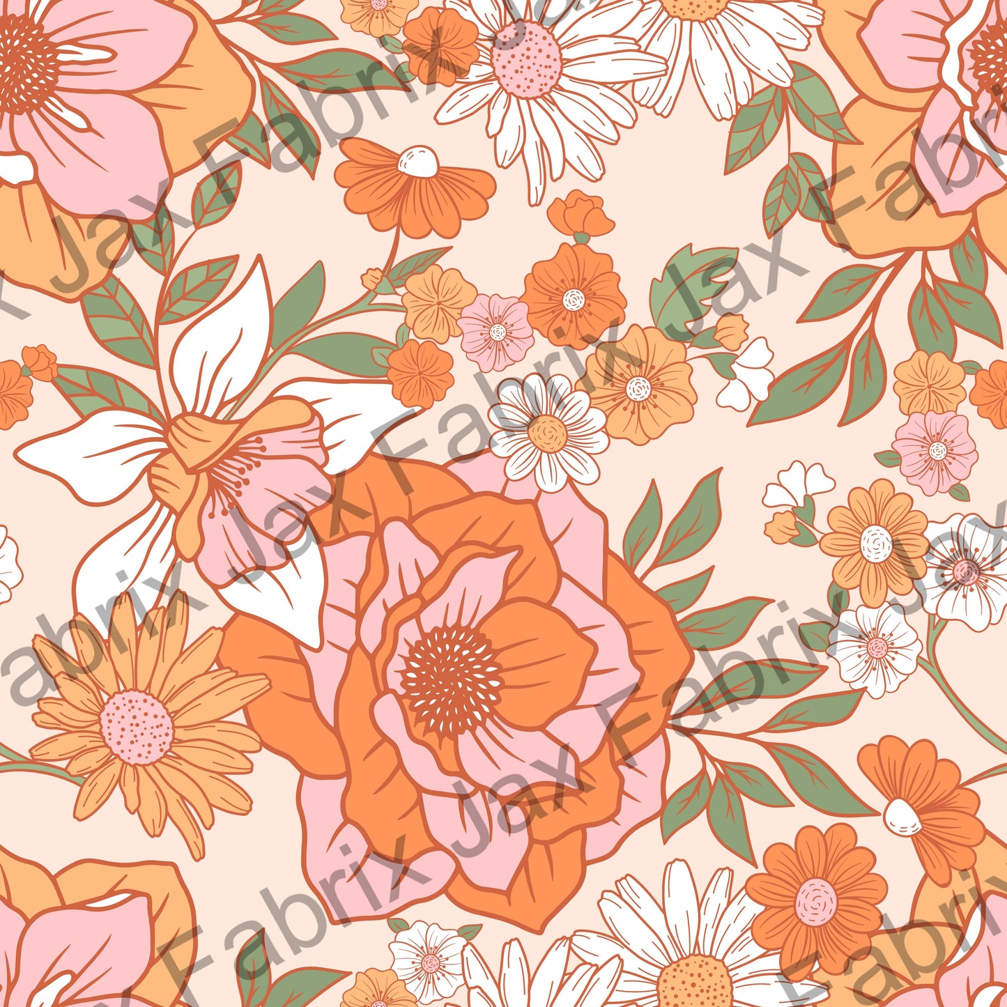 Boho Floral Orange and Pink Flower CPDS43