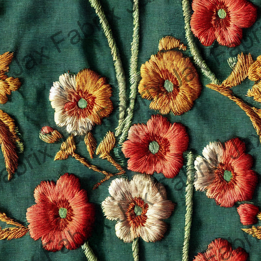 Fabric Floral Embroidery OG7