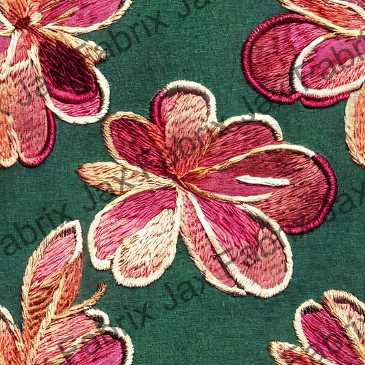 Green Florals Embroidery OG13