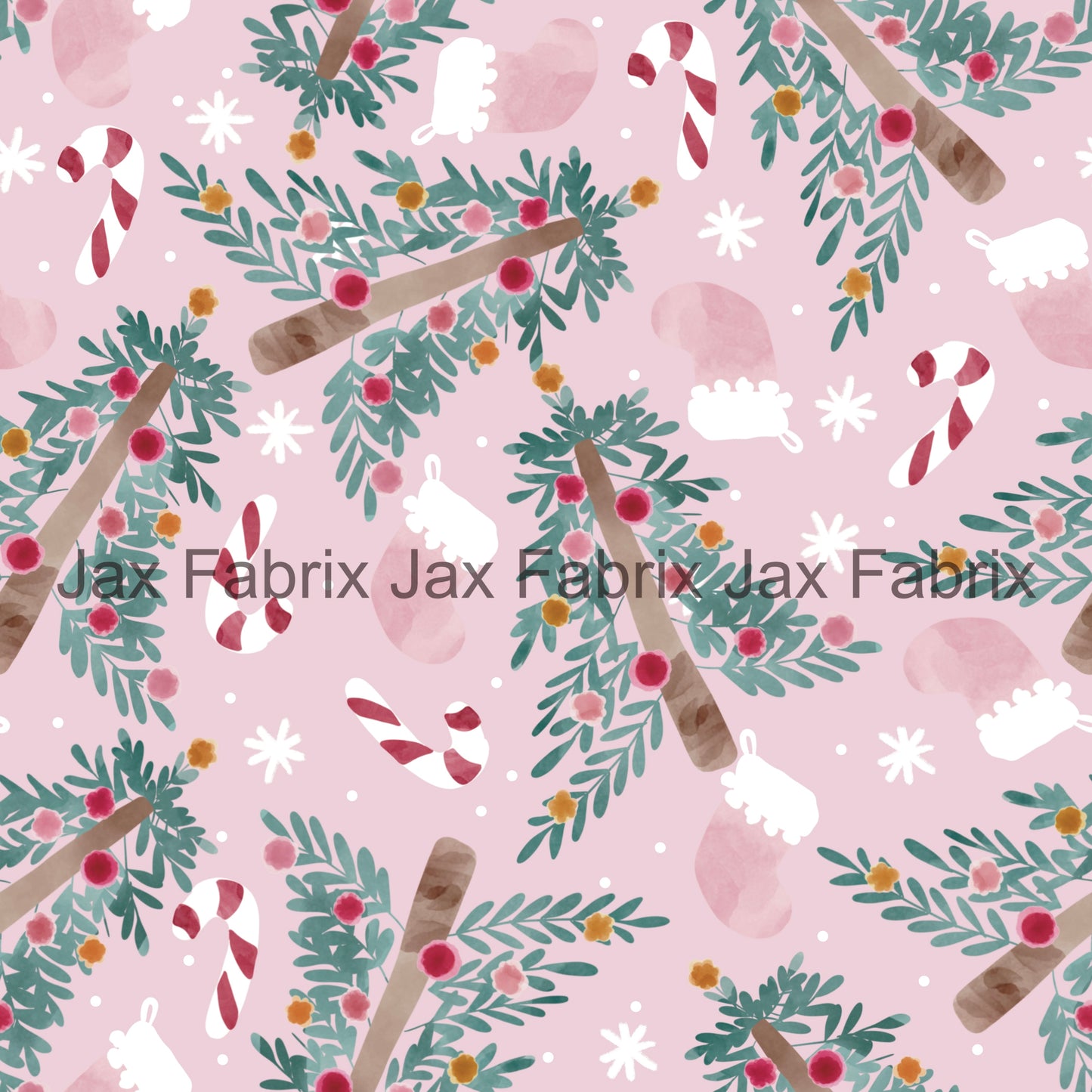 Watercolor Christmas Trees Pink BF70