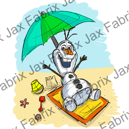 Sketchy Summer Snowman PNG PD22