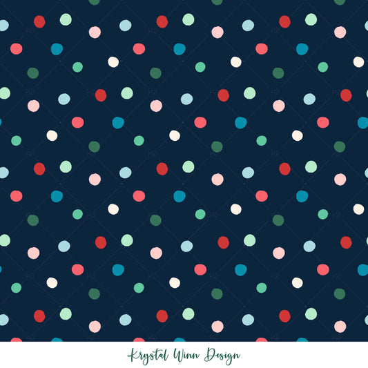 All I want For Christmas Dot Multi Navy KW254