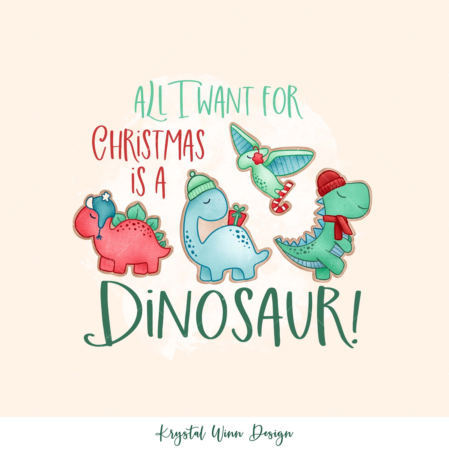All I want For Christmas Dinosaurs KW266