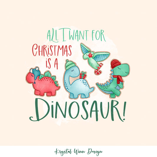 All I want For Christmas Dinosaurs KW266