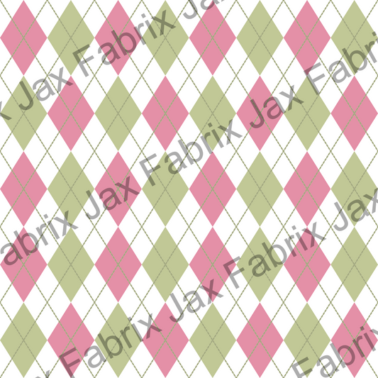 Pink and Green Argyle QB33