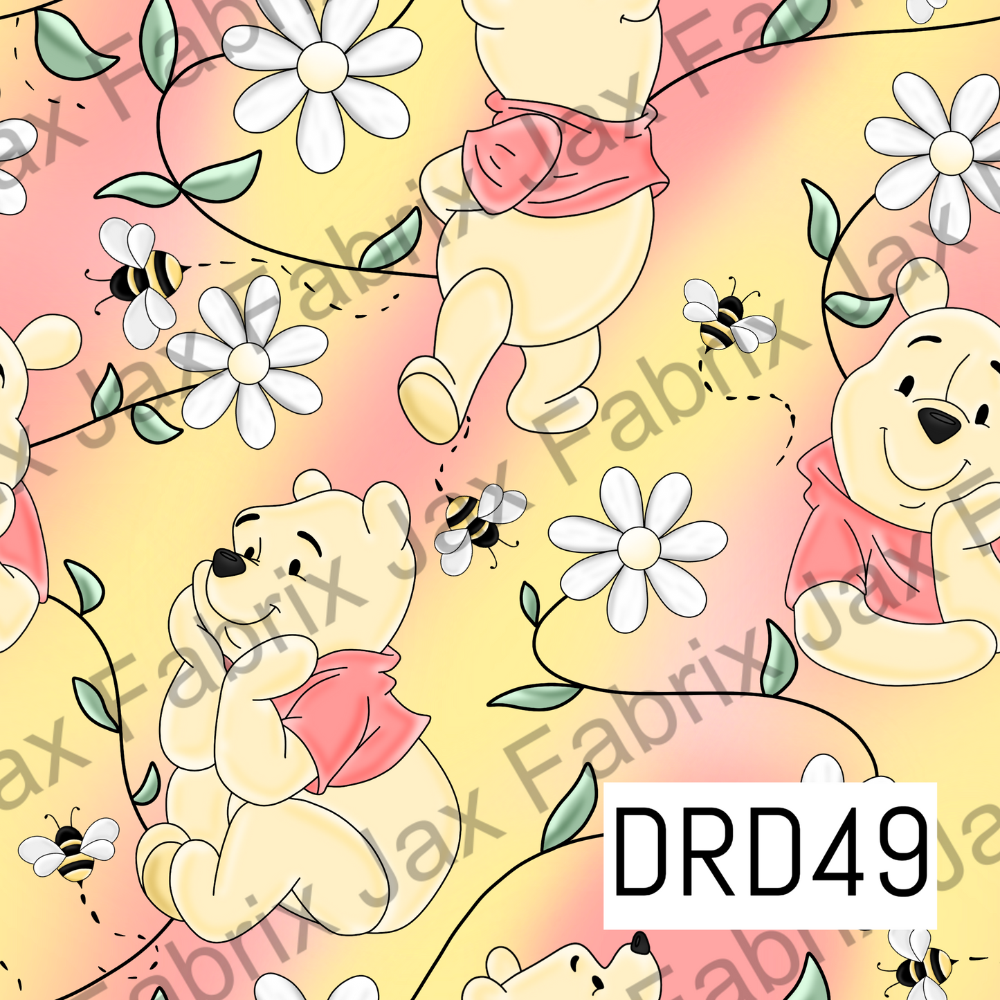 Bear Vines Pink Ombre DRD49